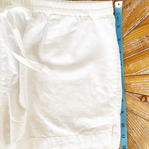NWT Victoria’s Secret Drawstring Waist Linen Cover-up Shorts in White - Picture 9 of 13